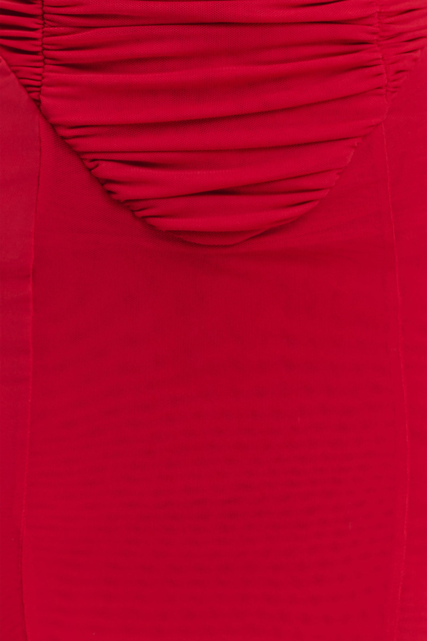 Willa Gathered Mesh Midi Dress - Ruby