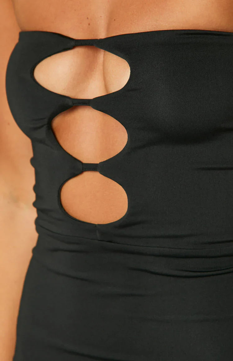Ellen Black Strapless Party Dress