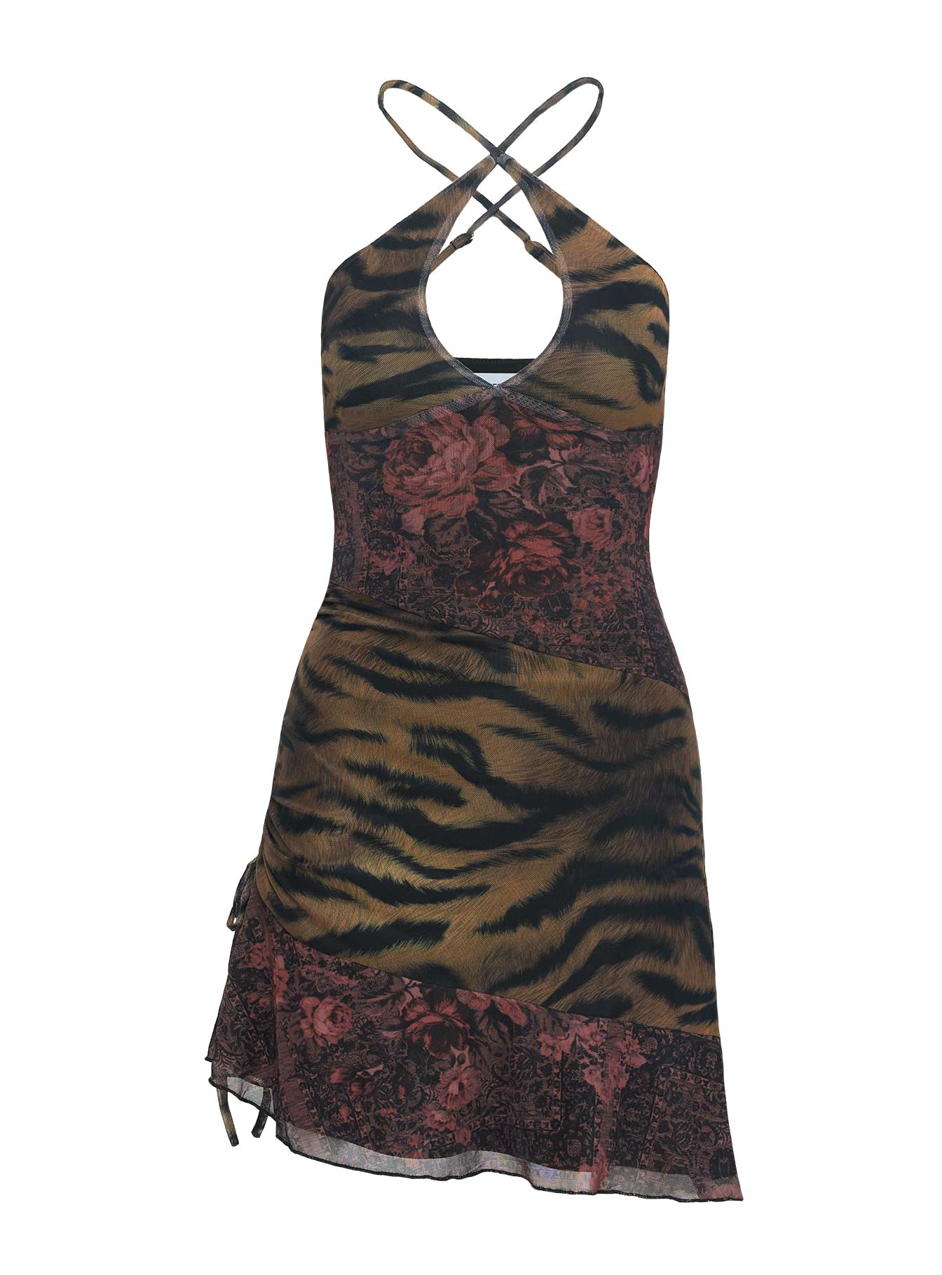 Syrefena Halter Mini Dress Multi Petite